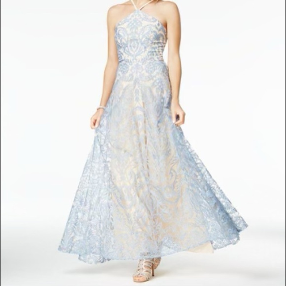 Speechless Blue and Beige Prom Dress Size 11